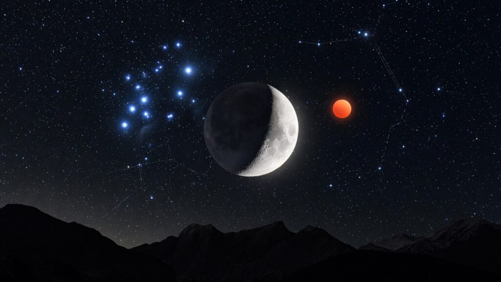 Luna marte pleyades