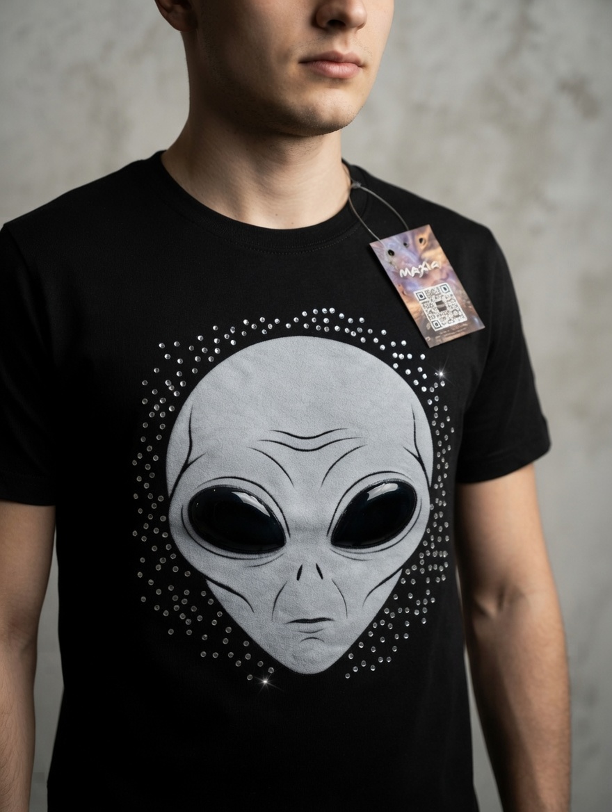 Remera Maxia - Edición Coleccionista Ufology Division (Negra con Strass) - Imagen 4